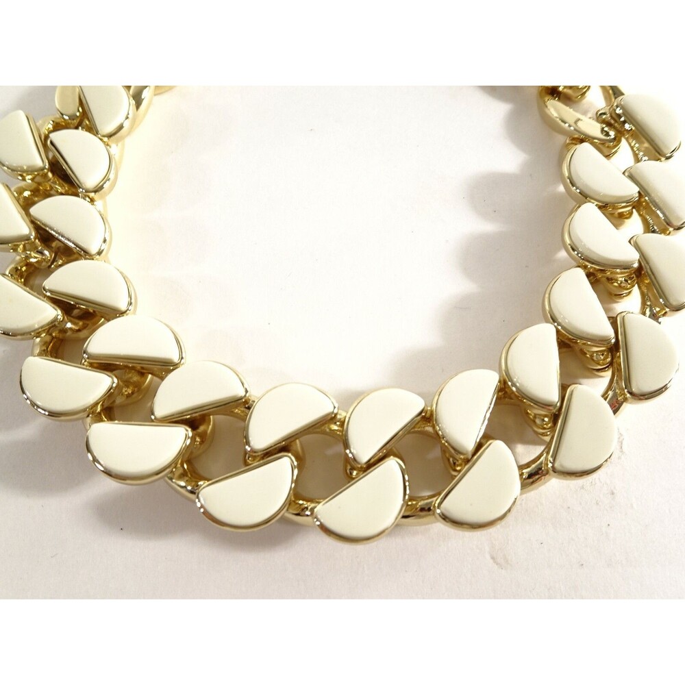 Lee Angel Womens Half-Moon Howlite and Steel Necklace NWT 550 - Picture 7 of 11